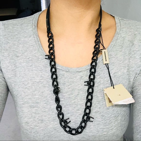 Auth Burberry unisex spike chain necklace - Picture 3 of 10